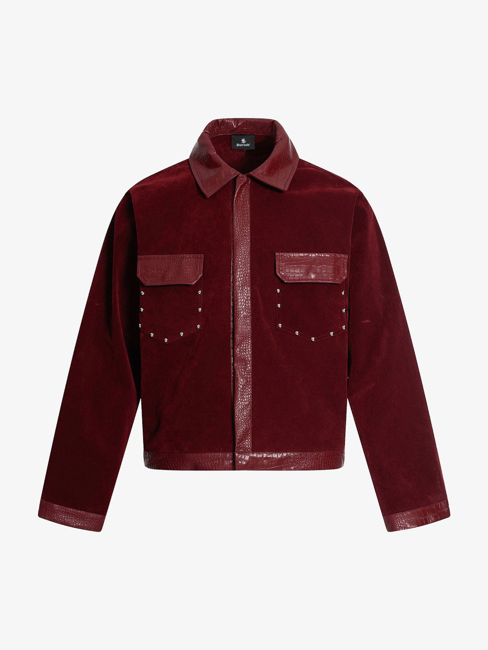 Vintage Suede PU Leather Collar Zip Up Jacket 