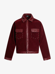 Vintage Suede PU Leather Collar Zip Up Jacket 