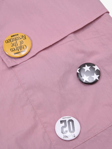 Plaid Straps Badge Cargo Pants 