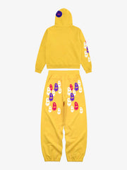 Gear Smiley Embroidered Hoodie & Jogger Set