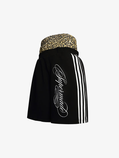 Pantalones cortos de leopardo de doble cintura
