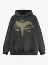 THE SUPERMADE A distressed trend print pattern hoodie that combines angel wings and gothic font elements 