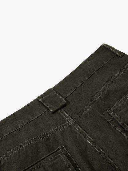 Draped Fabric Accessories Deconstructed Wide Leg Cargo Pants