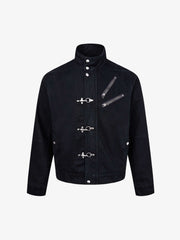 Distressed Metal Buckle Jacket
