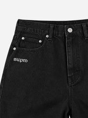 Contrast Stripe Panel Baggy Wide-Leg Jeans