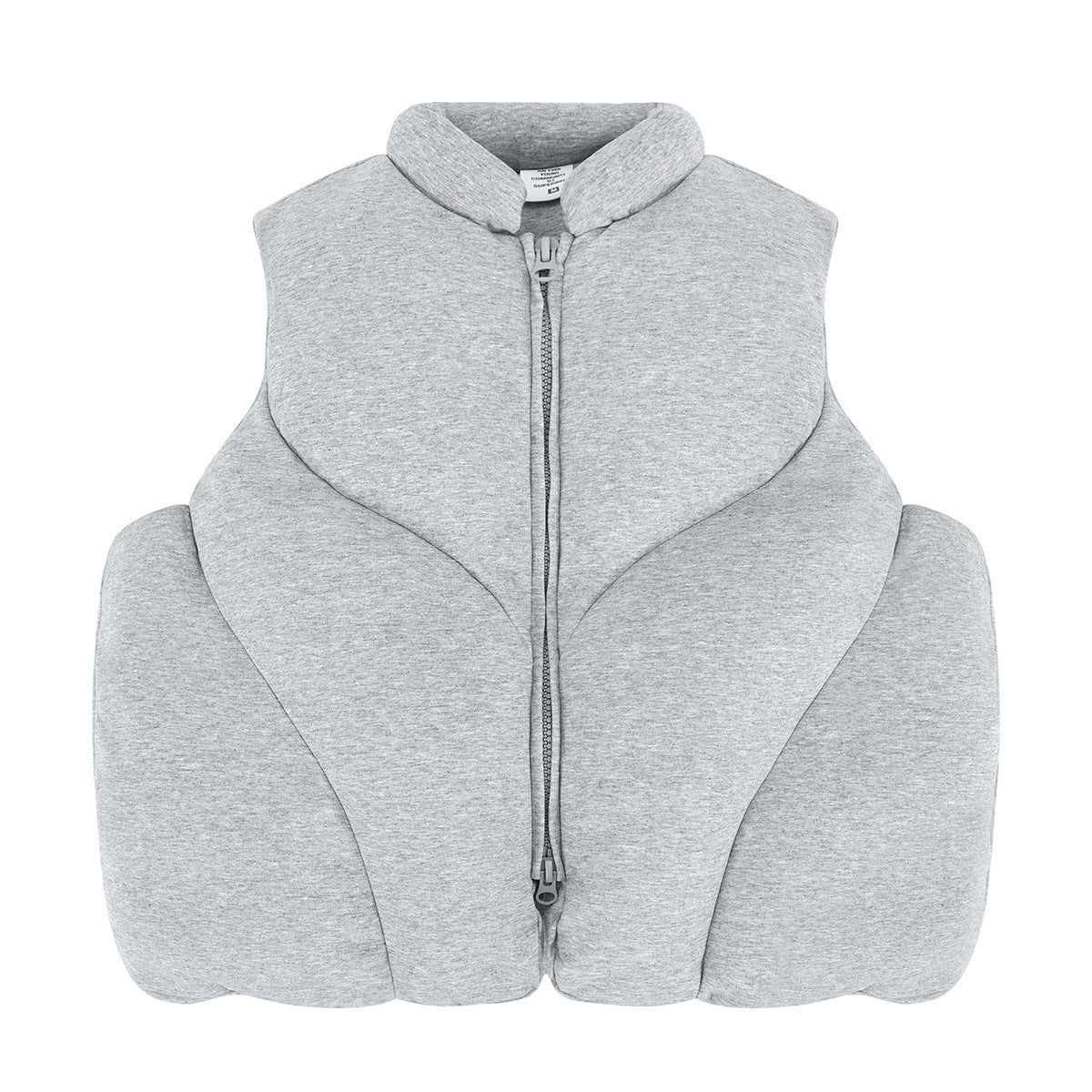 3D Bubble Curve Padded Zip Vest 