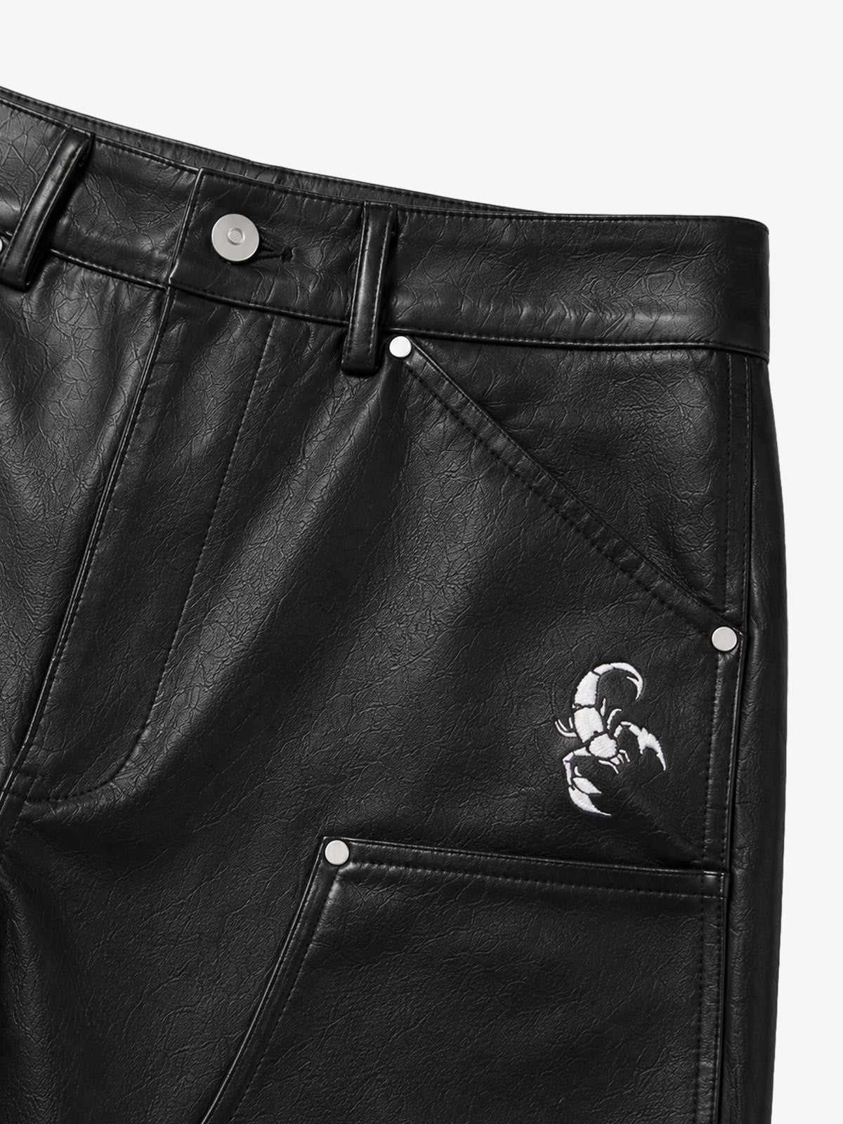 Leather Knee Detail Cargo Pants