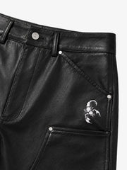Leather Knee Detail Cargo Pants