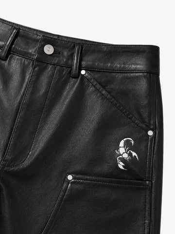 Leather Knee Detail Cargo Pants