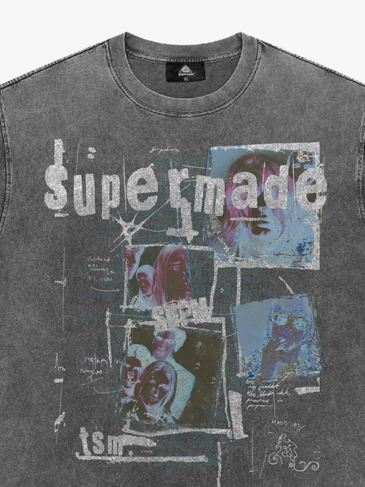 Washed Vintage Collage Graphic T-Shirt 