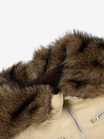 Stylish Hooded Jacket with Faux Fur Trim for Men and Women - Perfect for Casual Outfits 