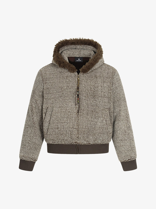 Cozy Hooded Jacket with Faux Fur Trim for Winter and Fall 