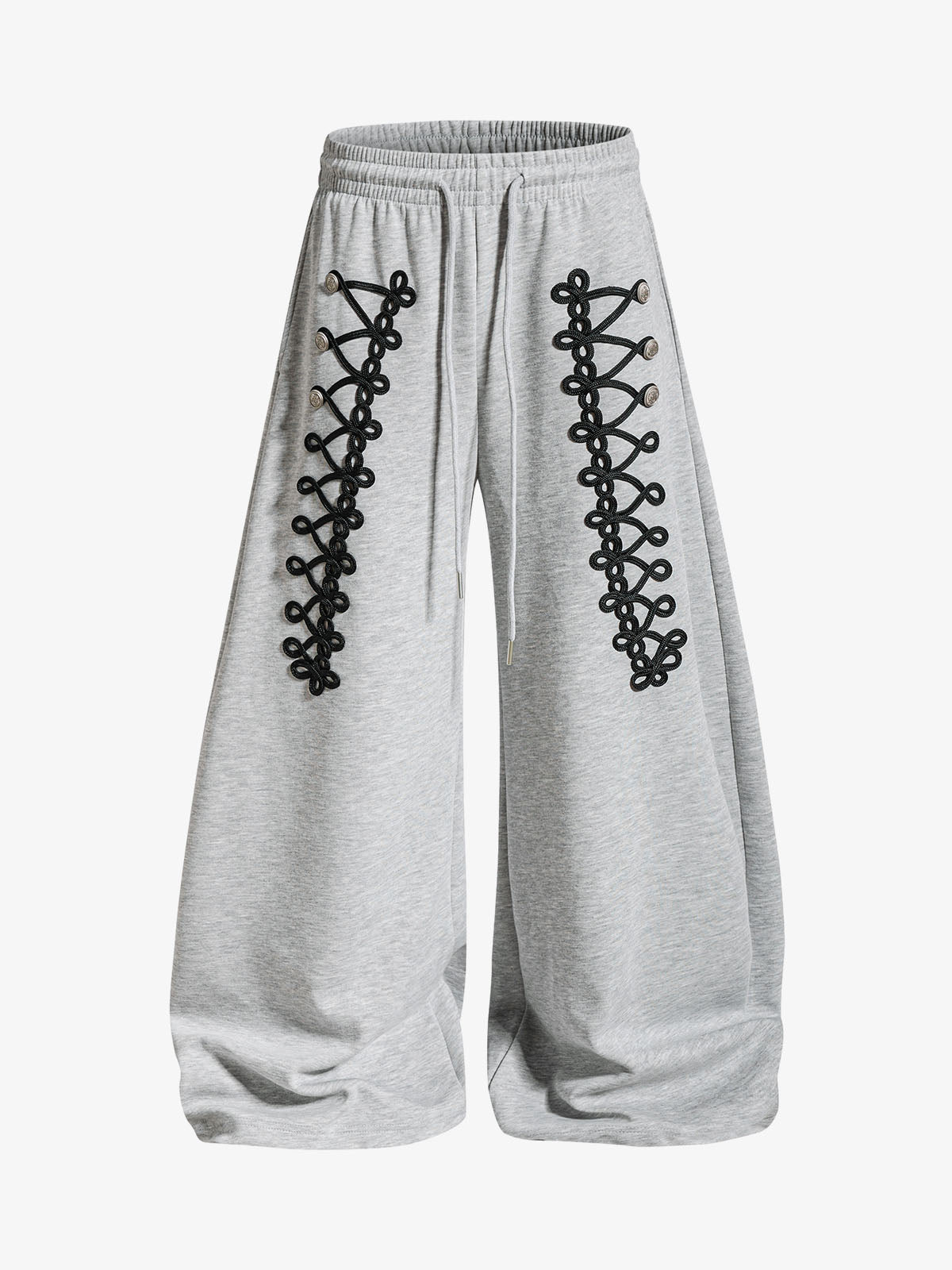 Napoleon Cord Embroidery Baggy Sweatpants