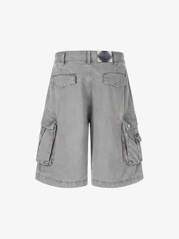 Distressed Multi-Pocket Cargo Shorts