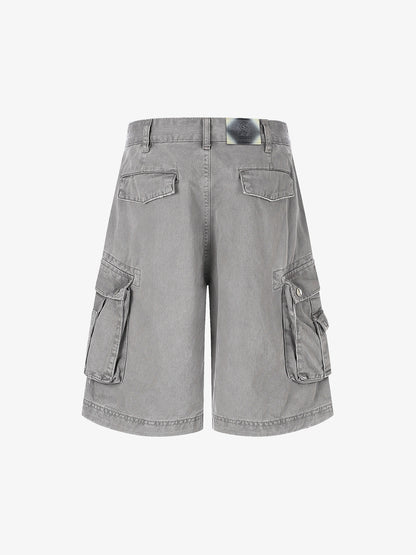 Distressed Multi-Pocket Cargo Shorts