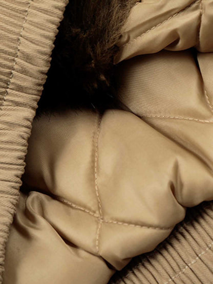 Stylish Unisex Bomber Jacket with Detachable Faux Fur Collar - Perfect for Casual and Trendy Looks 