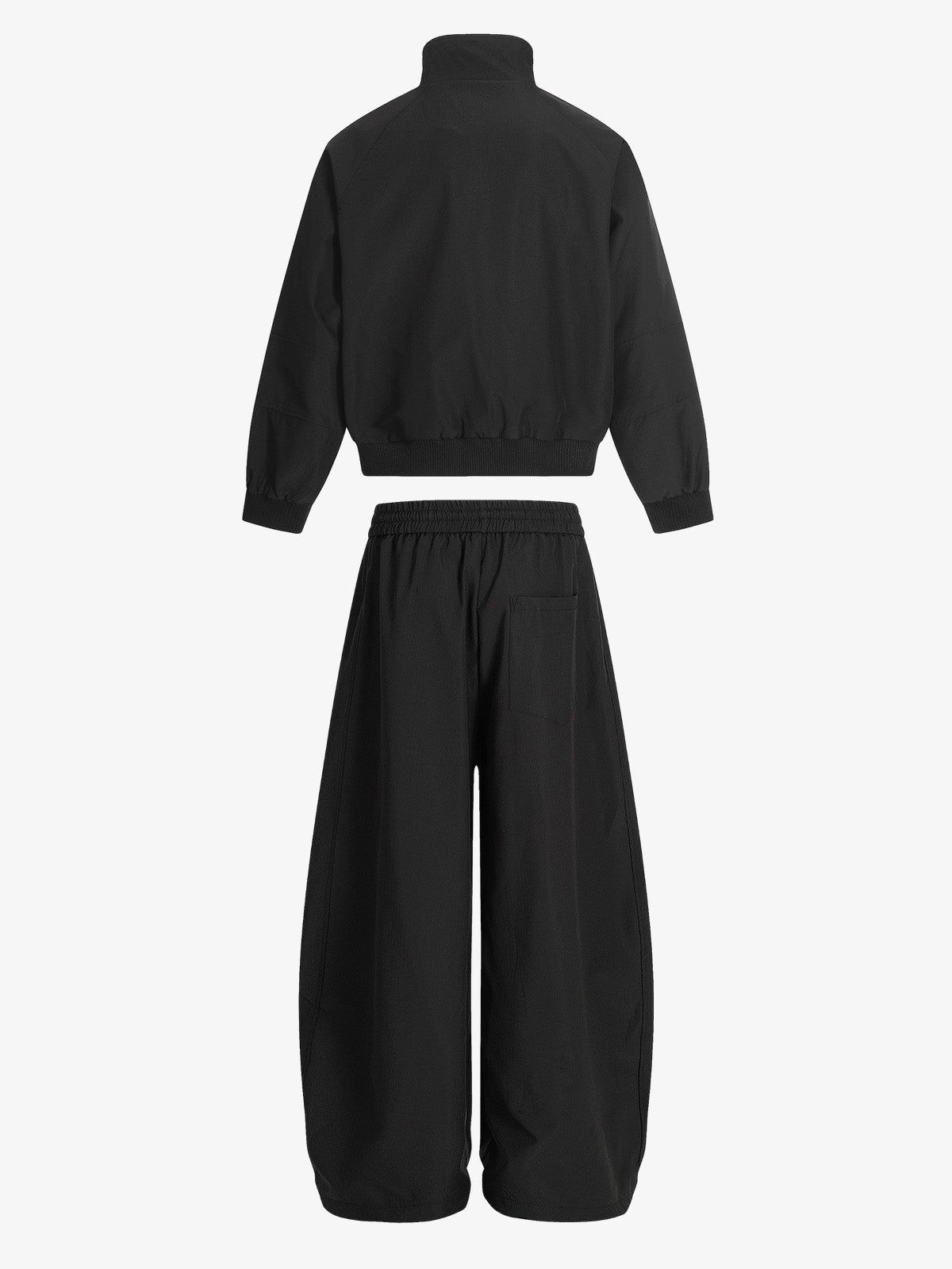 Striped Zip-Up Track Jacket and Wide-Leg Track Pants Set 