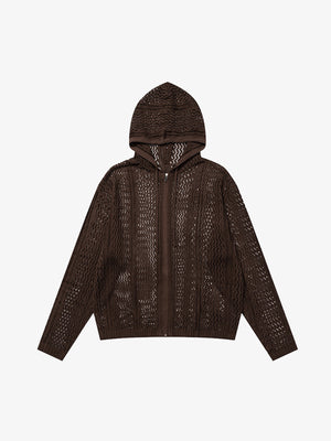 Stylish Hooded Crochet Knit Jacket for Women - Perfect for Casual and Fashionable Looks 