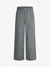 Retro Distressed Washed Texture Wide-Leg Pants 