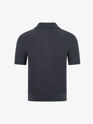 Vintage Cable Knit Polo Shirt