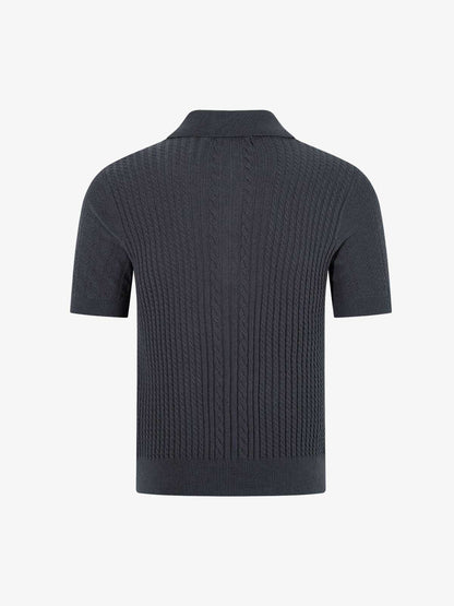 Vintage Cable Knit Polo Shirt
