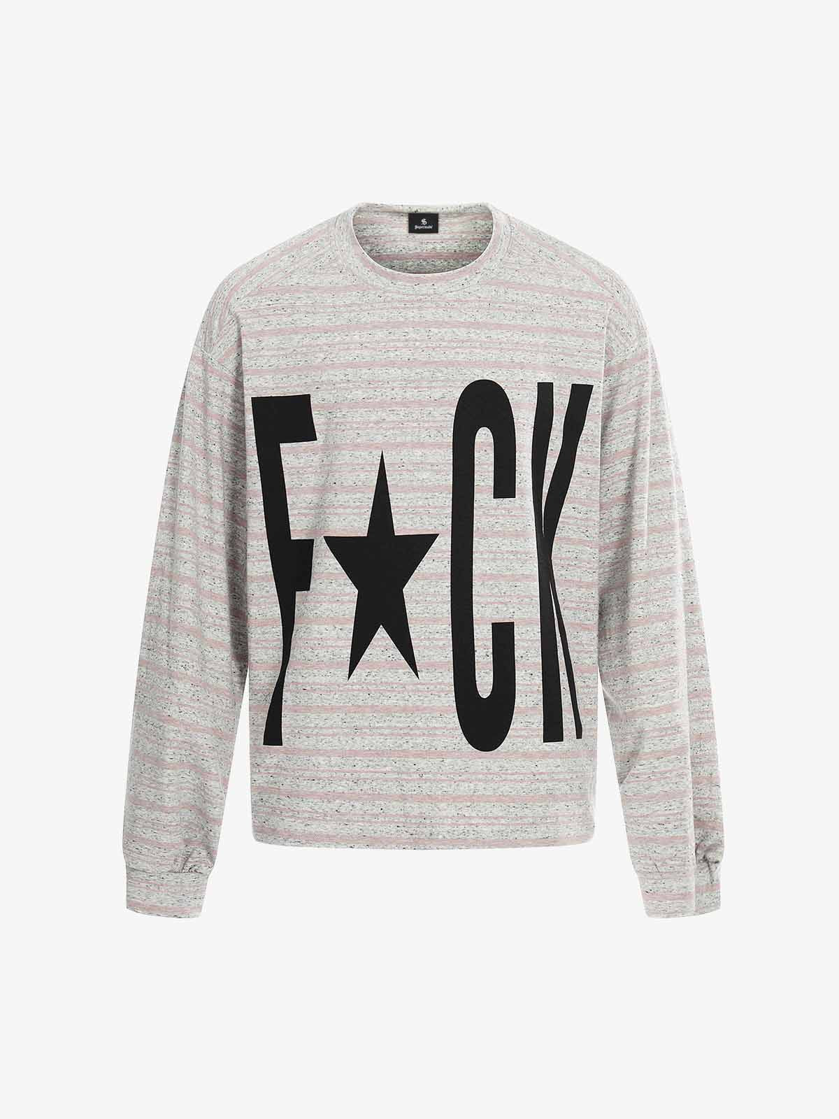 Graphic Letter Star Print Long Sleeve T-Shirt