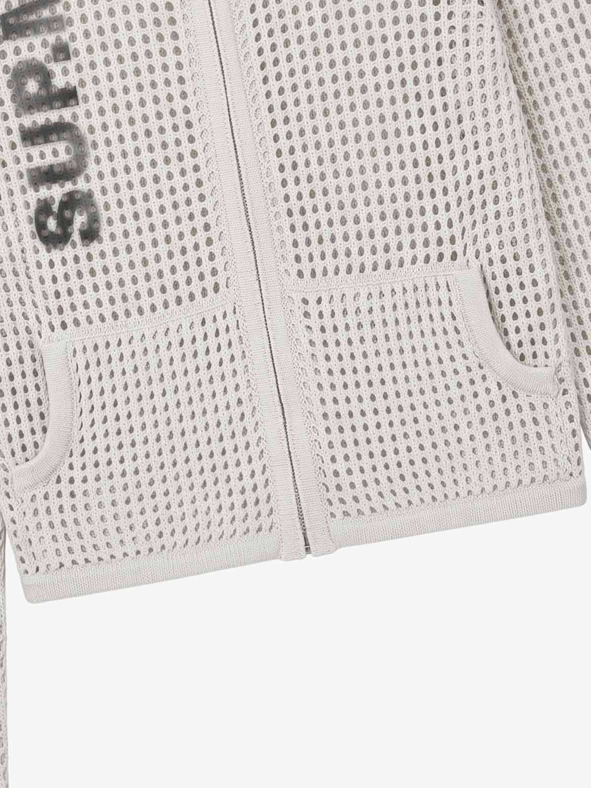 Graphic Mesh Knit Slim Jacket