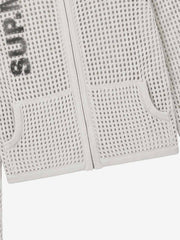 Graphic Mesh Knit Slim Jacket