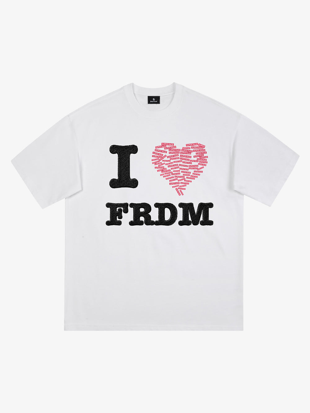 Camiseta gráfica con corazón bordado