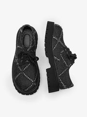 Ripped Chunky Platform Derby Shoes