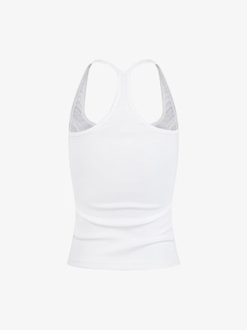 Union Jack Graphic Racerback Tank Top – Studded Cotton Blend Tank