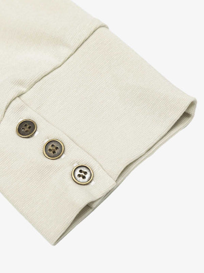 Cotton Long Sleeve Henley Shirt with Supermade Graphic Print 