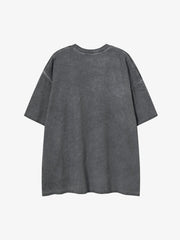 Acid Wash Figure Graphic Oversized T-Shirt 