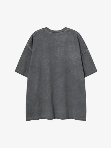 Acid Wash Figure Graphic Oversized T-Shirt 