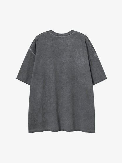Acid Wash Figure Graphic Oversized T-Shirt 