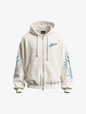Waffle Knit Hooded Sweatshirt