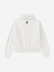 Faux-Shearling Collar Bomber Jacket