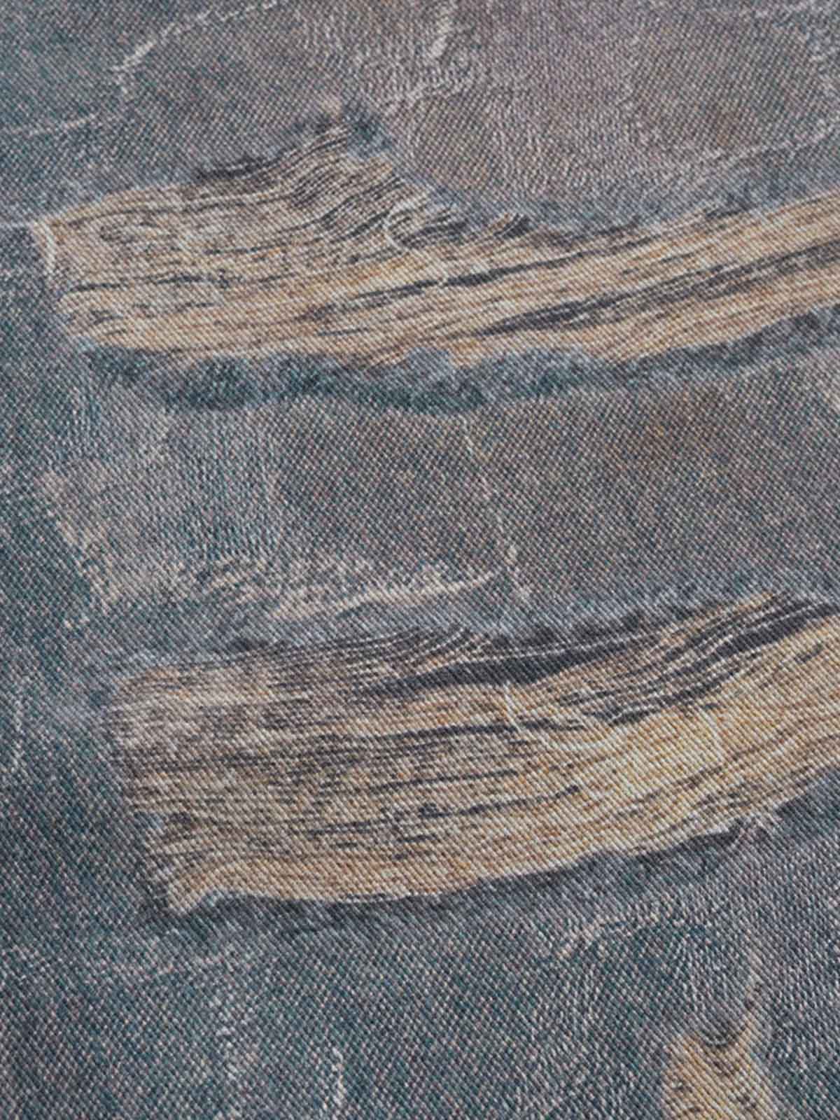 Washed Ripple 3D Print Loose Wide-Leg Jeans 