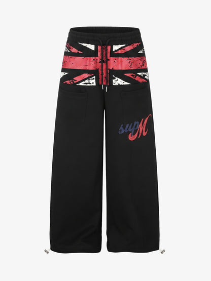 Flag Graphic Baggy Sweatpants