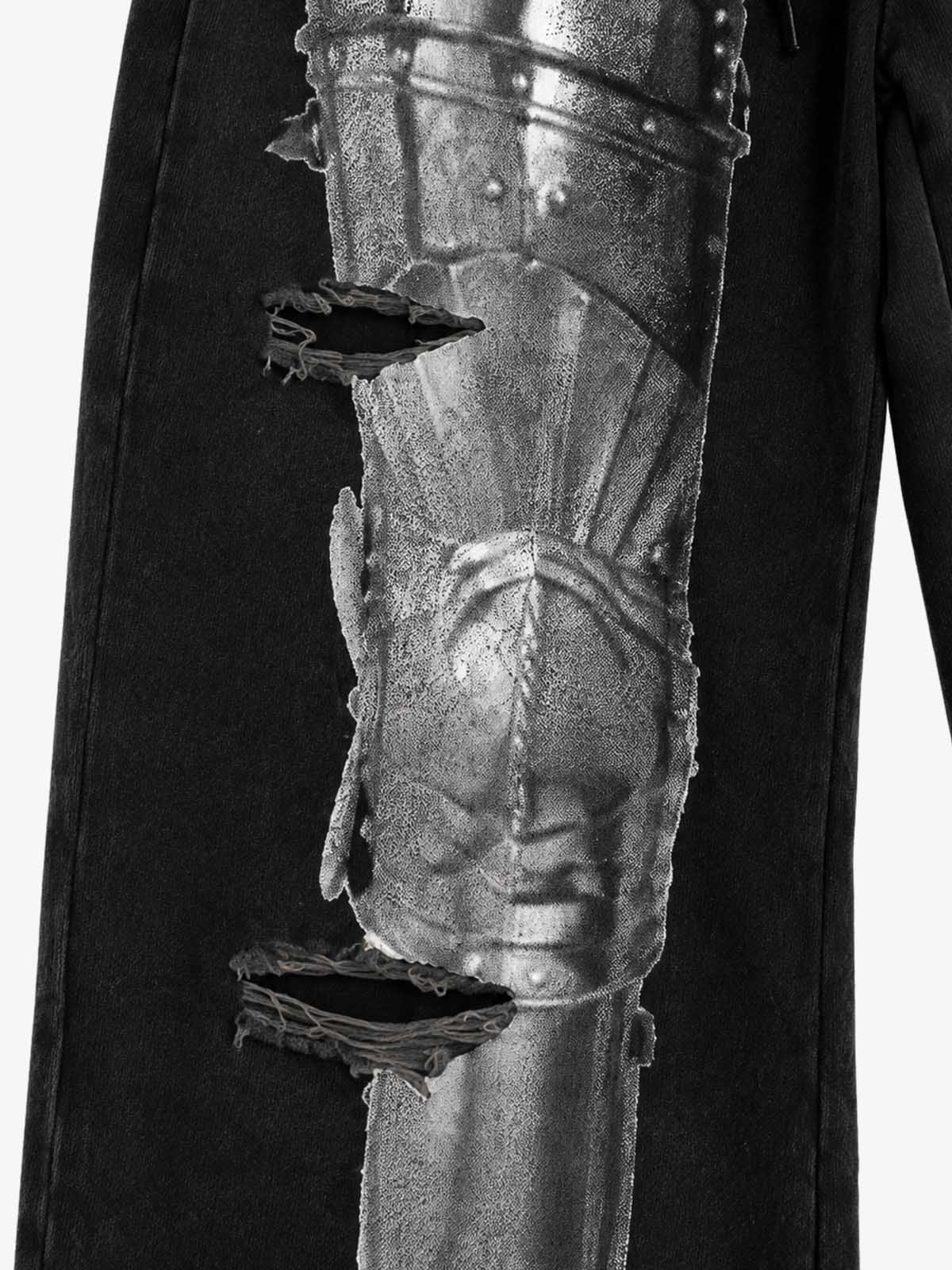Armor Graphic Distressed Hoodie & Wide-Leg Sweatpants Set