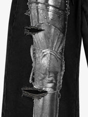 Armor Graphic Distressed Hoodie & Wide-Leg Sweatpants Set