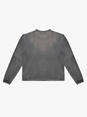 Playful Web-Ad Graphic Distressed Boxy Long Sleeve Tee