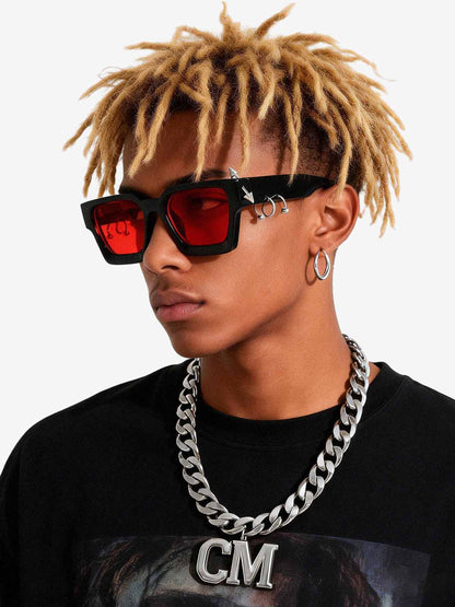 Minimalist Punk-Style Metal Sunglasses