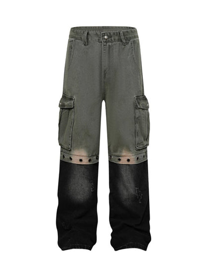 Deconstructed Detachable Split Cargo Jeans 