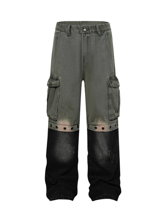 Deconstructed Detachable Split Cargo Jeans 