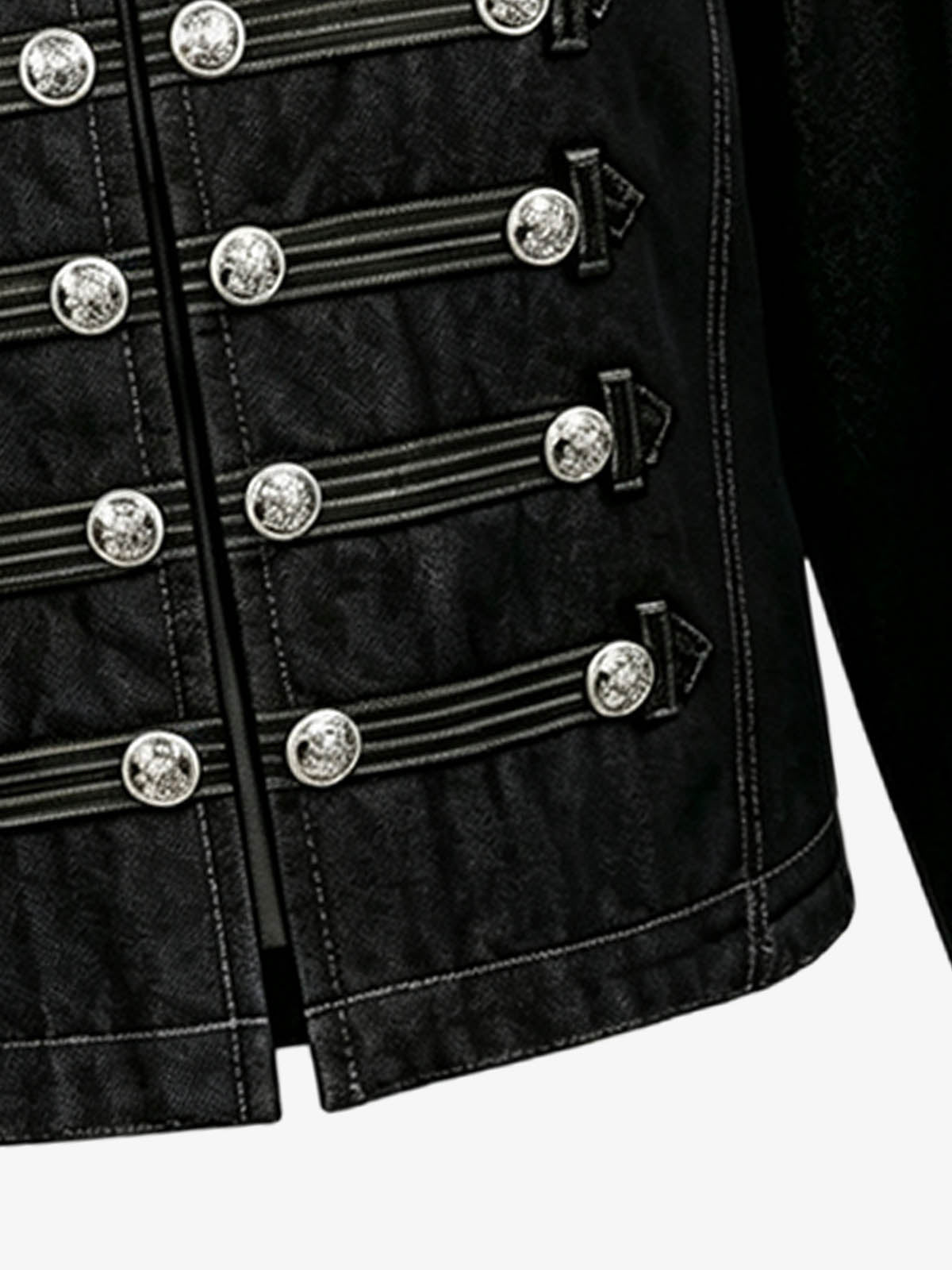 Vintage Militär-Jeansjacke mit silbernen Knöpfen