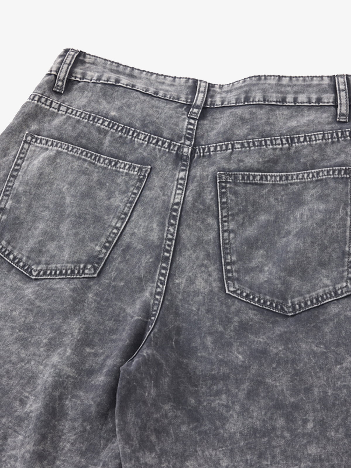 Vintage Acid-Washed Multi-Pocket Wide-Leg Cargo Barrel Jeans 