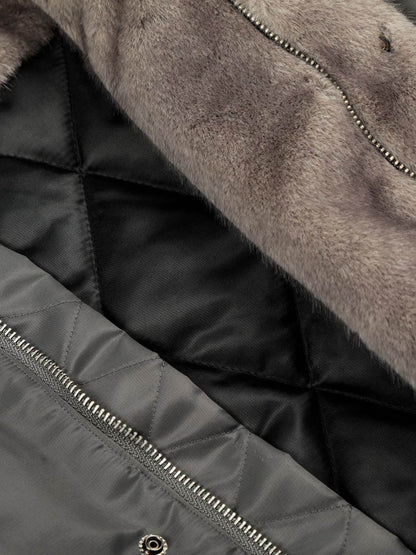 Stylish Winter Bomber Jacket with Faux Fur Collar - Perfect for Cold Weather 