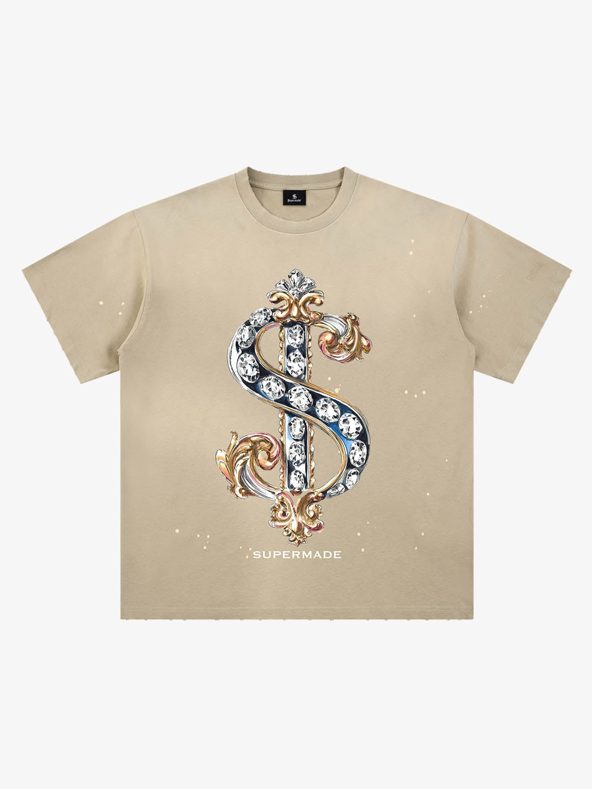 Vintage Rhinestone Dollar Graphic T-Shirt 