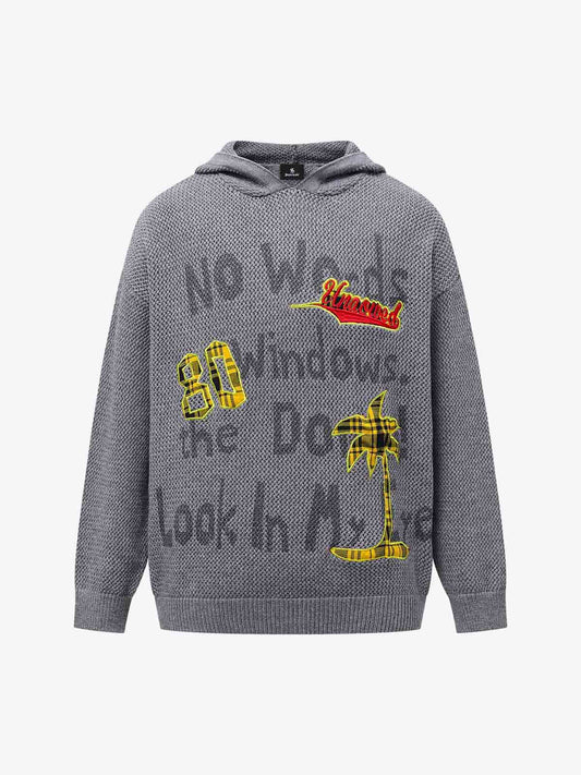 Stylish Hooded Sweater with Embroidered Graphics for Casual Wear 